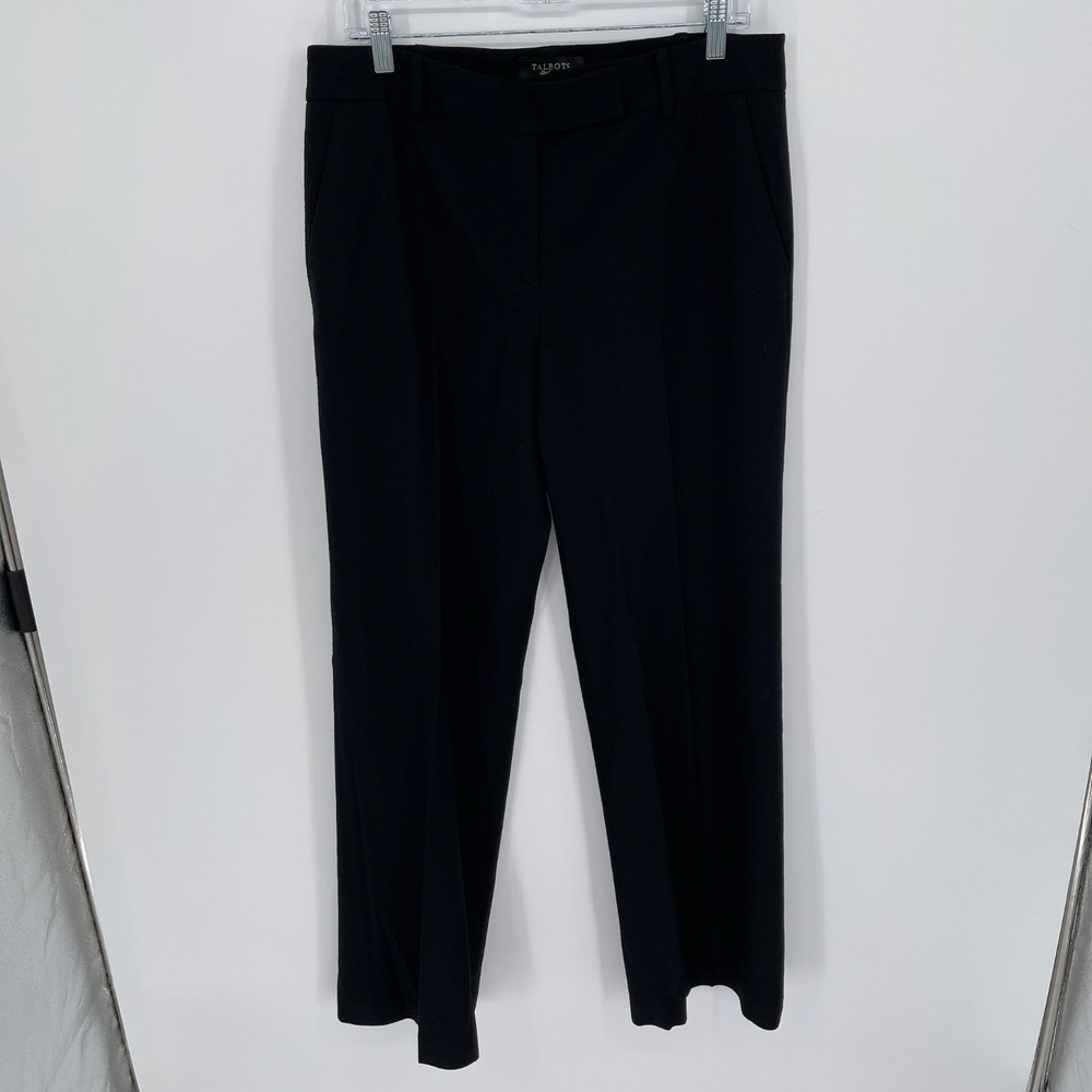 Talbots Women's Black Heritage‎ Wool Blend Straight Leg Dress Pants Size 10 - Picture 1 of 5
